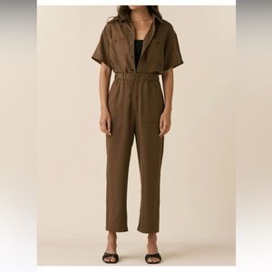 Two Piece Utility Jumpsuit Coffee (M)